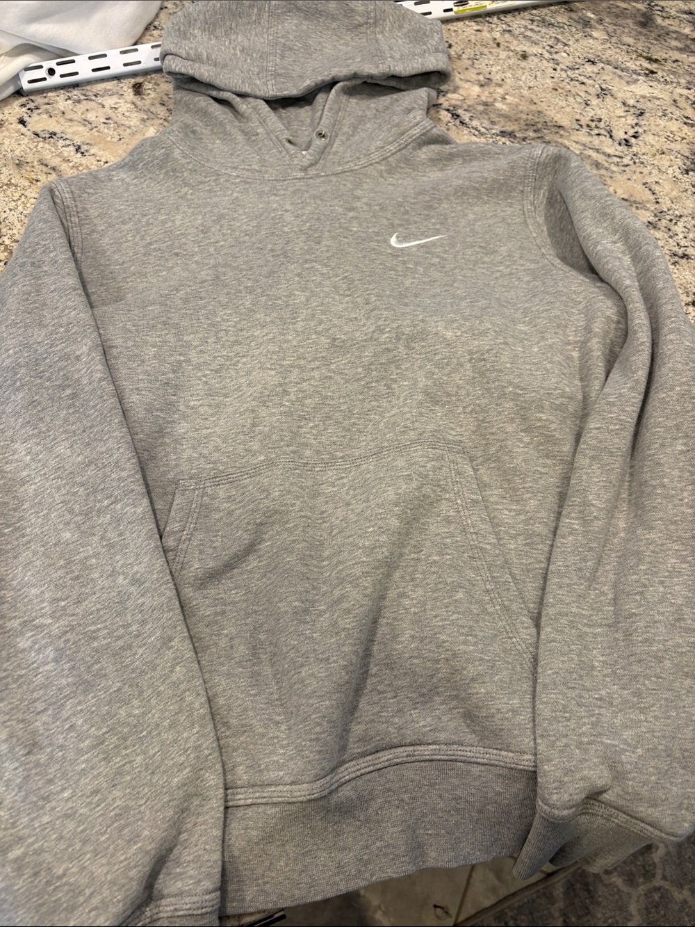 Nike Men’s Gray V-Neck Hooded Sweatshirt with Nike Swoosh on chest
